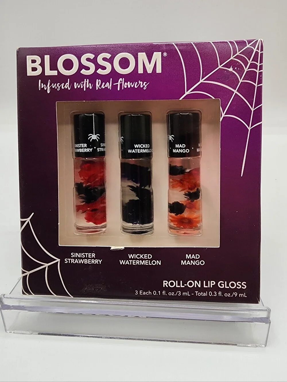 BLOSSOM Roll-On Lip Gloss Trio NIB